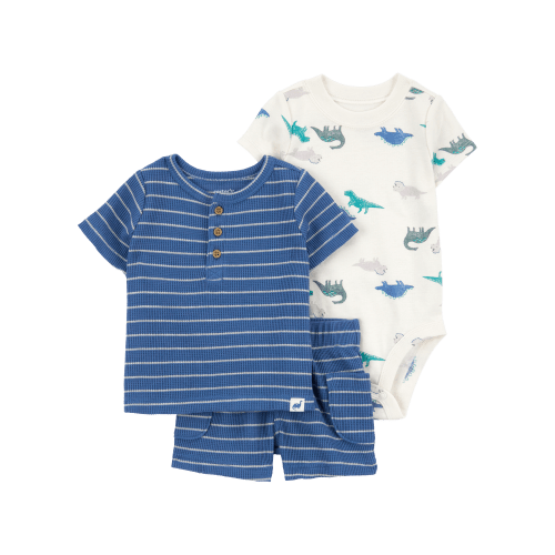 Baby 3-Piece Dinosaur Outfit Set - Blue 3M