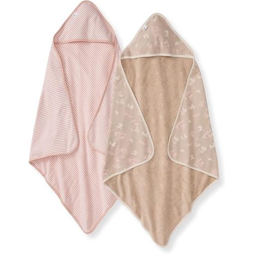 Burt's Bees Baby Hooded Towels, Absorbent Knit Terry, Super Soft Single Ply, 100% Organic Cotton