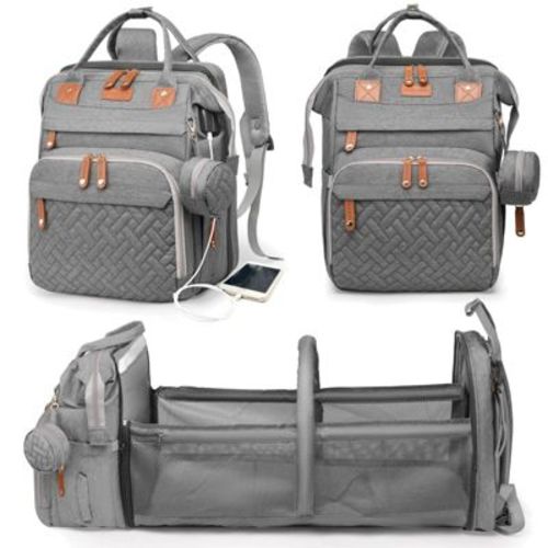 Narwey Baby Diaper Bags with Changing Station, Waterproof Diaper Bag Backpack for Moms Dads with USB Charging Port