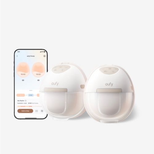 eufy Security Heated Breast Pump Hands-Free E20, Wearable with Innovative HeatFlow, 3 Heat Levels, Optimized Rhythm via App, Hospital-Grade Suction, Leakproof, Ultra-Slim and Quiet for in-Bra Use