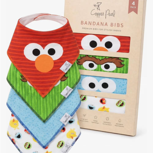 Copper Pearl Baby Bibs 4 Pack, Bandana Drool Bibs for Baby Girl & Boy, Soft Cotton Bibs for Drooling and Teething