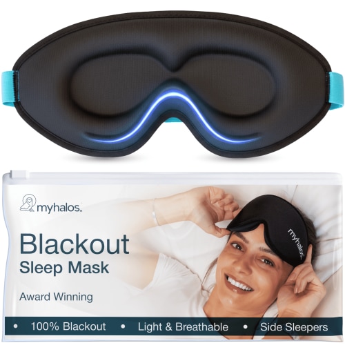 myhalos Sleep Mask, 100% Blackout Sleep Mask, Memory Foam, Soft & Breathable Design