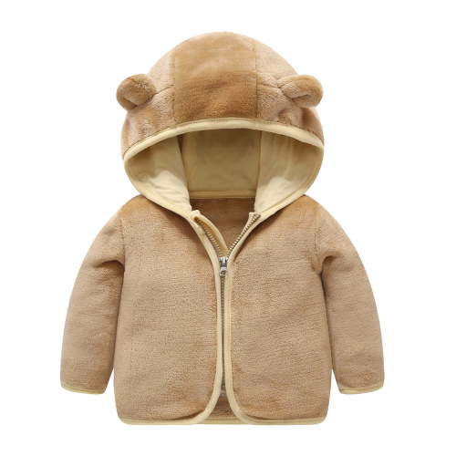 Infant Winter Coat Thicken Fleece Jacket Bear Ears Hooded Infant Zip Up Hoodie Baby Boy 3-6 Months
