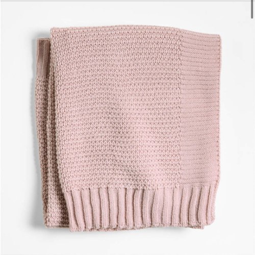 Bubble Knit Mauve Rose Baby Stroller Blanket