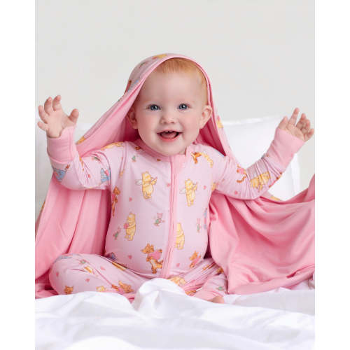Love Bear Pink Zip romper – Dreamy Bamboo