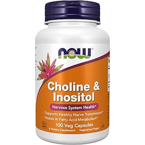 NOW Foods Supplements, Choline & Inositol 500 mg, Healthy Nerve Transmission*, Nervous System Health*, 100 Capsules