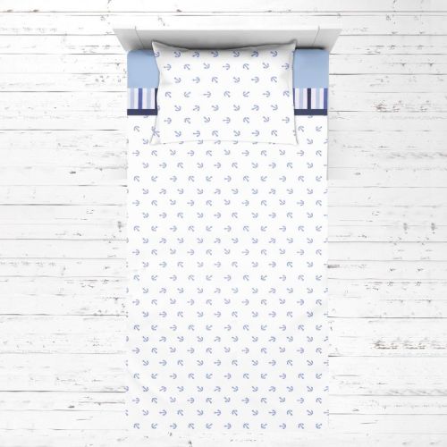 Bacati - Little Sailor Blue Navy 3 pc Toddler Sheet set
