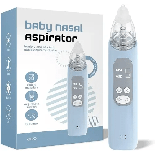 Baby Nasal Aspirator, Electric Nose Sucker with 5 Levels Suction, Soothing Light & Nursery Rhymes
