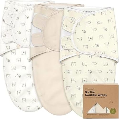 KeaBabies 3-Pack Organic Baby Swaddle Sleep Sacks - Swaddles for Newborns, Infant 0-3 Months, Baby Girls, Boys, Soft & Snug Newborn Sleep Sack, Nursery Swaddling Blankets (Bumble Bear)