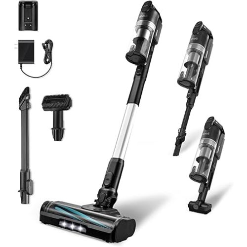 LEVOIT Cordless Vacuum Cleaner with HEPA Filter, Anti-Tangle Brush, Up to 70 Minutes, Charging Wall Dock, Powerful Suction, Lightweight, for Carpet, Hard Floor, Pet Hair, LVAC-200 MAX