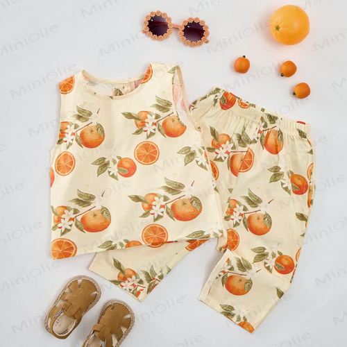 Baby Toddler Orange Sleeveless 2-piece Set