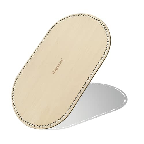 Large Moses Basket Wood Bottom 27.56 x 15.75 inches,Oval Natural Wood Base Shaper for DIY Crochet or Knitting Weaving Crafts Home Decoration (1PC)