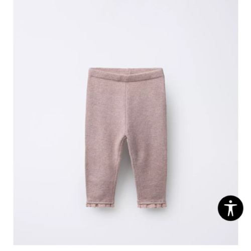 LACE TRIM KNIT LEGGINGS - Light pink | ZARA United States