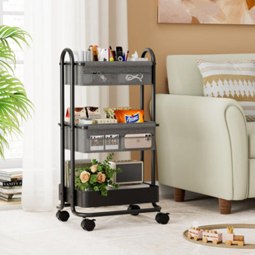 Modanais Baby Diaper Caddy Organizer Cart And Storage - 3 Tier Rolling Storage Cart With Wheels, Baby Essentials For Nursery Storage, Detachable Dividers - For Crib, Bedroom, Art & Craft Organizer | Wayfair