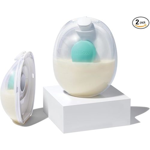 Willow Go - 7oz Reusable Milk Containers with Splash Guard - for use with Willow Go Hands Free Breast Pump