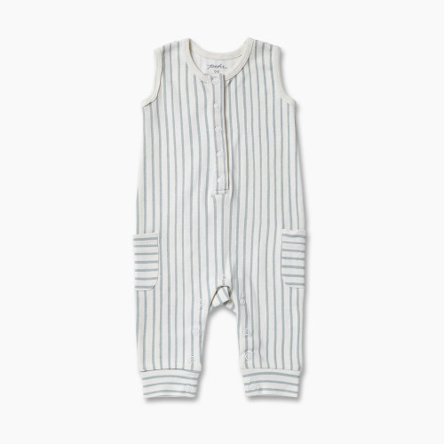 Petit Pehr Organic Cotton Sleeveless Romper - Sea Stripes Away, 0-3 Months