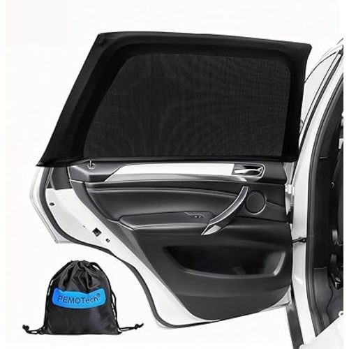 Car Window Shades(2 Pack)-Side Window Sun Shades, UV Protection Breathable Spandex Baby Window Covers, Universal Fit Most of Cars, Protect Privacy for Family (27.2"x39.8") Black