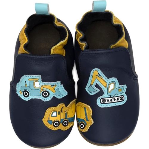 Robeez Baby Boys and Unisex Soft Soles Slip-Resistant Crib Shoes Slippers Moccasins for Infant and Toddler, 0-24 Months