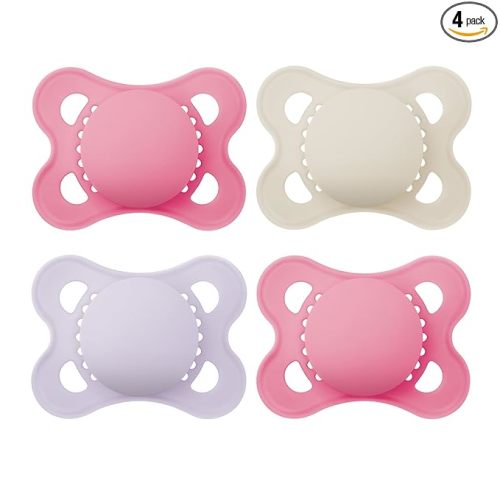 MAM Original Matte Baby Pacifiers 0-6 Months, Binky for Newborn Babies, BPA-Free Skin Soft Silicone Nipple, Easy to Clean, Developed with Medical Experts, 4 Count, Made in Europe