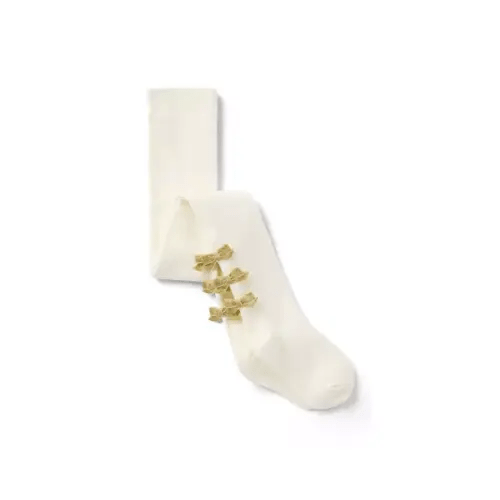 Girl White Bow Tight by Janie and Jack