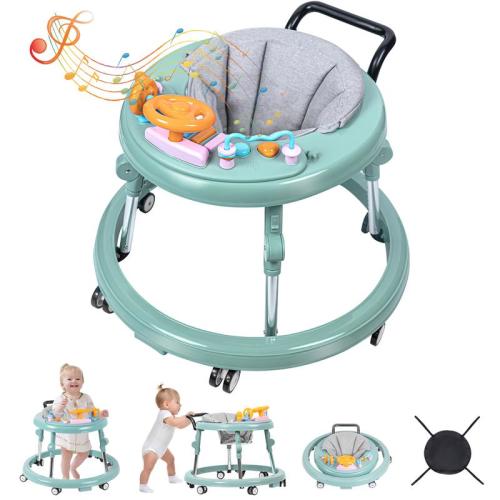 Baby Walker, Foldable 9-Gear Height Adjustable Baby Walker with - TikTok Shop