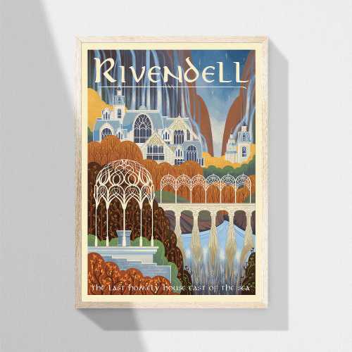 Rivendell Travel Fantasy Rings Lord Unframed Poster