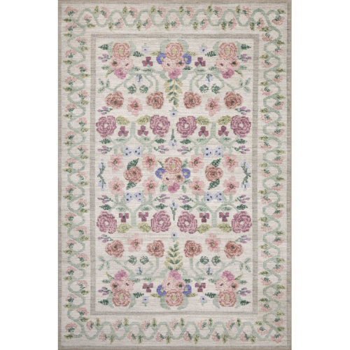 Rifle Paper Co. x Loloi Rosa Ivory Area Rug