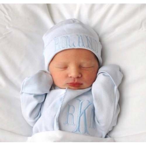 Baby Boy Coming Home Outfit, Monogrammed Footie, Personalized Baby Gift, Monogrammed Sleeper, Pima Cotton, Newborn - Etsy