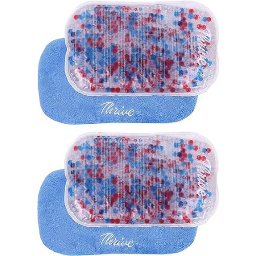 Thrive Reusable Gel Ice Packs for Injuries & Inflammation - Cold Therapy Gel Ice Pack for Back, Knee & Neck Relief - Hot & Cold Compress for Surgery Recovery - 2 Count, 7.5 x 5 in, Blue
