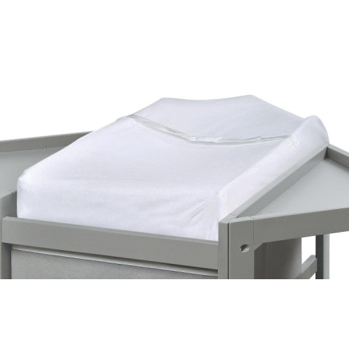 Fitted Terry Cloth Pad Cover for Diaper Corner Changing Tables - White - Badger Basket