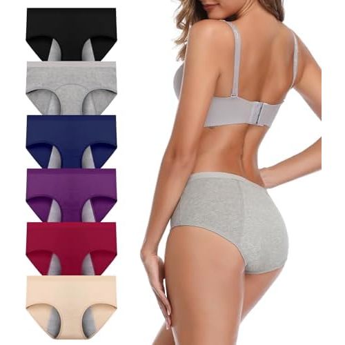 JojoQueen Period Underwear for Women Menstrual Panties Cotton Postpartum Easy Clean Teens Brief