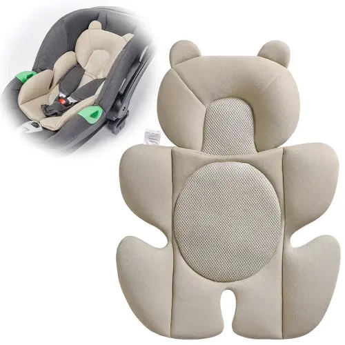 Baby Support Cushion - Breathable 3D Mesh Infant Insert for Strollers, Car Seats, High Chairs, and More - Perfect for Newborns (Cream)