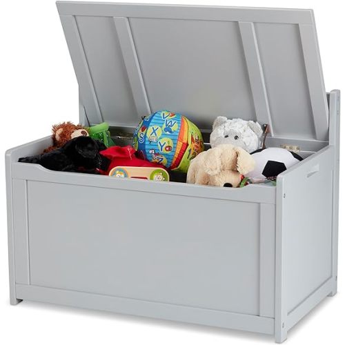 Melissa & Doug Toy Chest, Wooden Toy Storage Box with Safety-Hinged Lid, Kids Toys Storage Organizer for Playroom, Bedroom, & Montessori Classroom Furniture for Boys & Girls Ages 3+