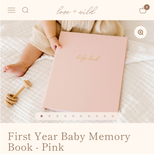 First Year Baby Memory Book - Pink