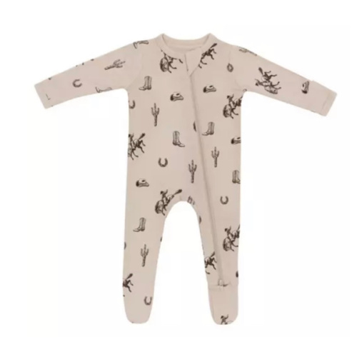 Baby Kyte Baby Zippered Footie Pajamas - Classic Cowboy
