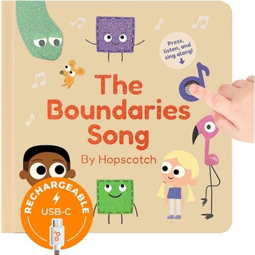 Cali's Books The Boundaries Song by Hopscotch - Music Book for Toddlers 1-3 Years Old, Feelings Musical Interactive Baby Sound Books, Singing Toy for Children Girls, Learning Song Toys for Toddler Boy