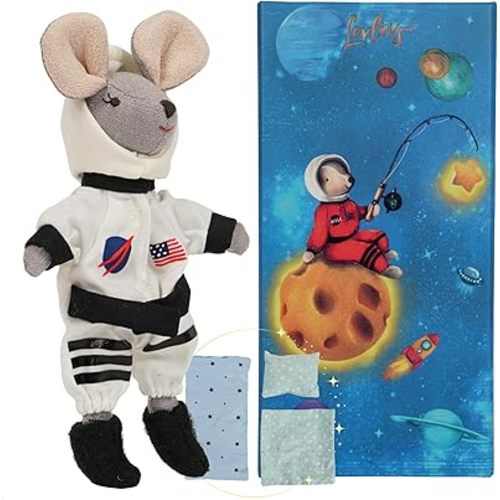 LEVLOVS Astronaut Mouse Stuffed Animal|Linen Mouse Toy|Mini Dolls Set|Fabric Doll Mice Toys |Family Dolls