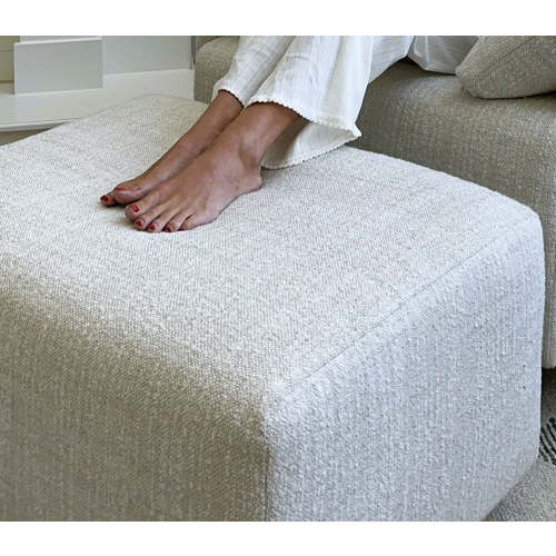 Ollie Ottoman: a Chair and a Half - Stationary Rectangle Ottoman With Wood Legs