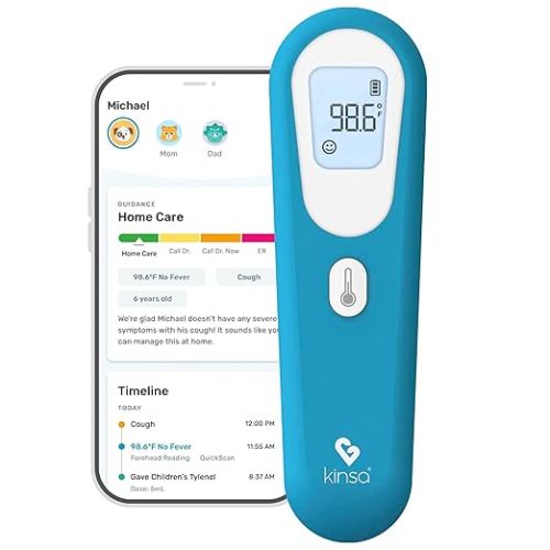 Kinsa QuickScan Smart No-Touch Digital Forehead Thermometer for Fever