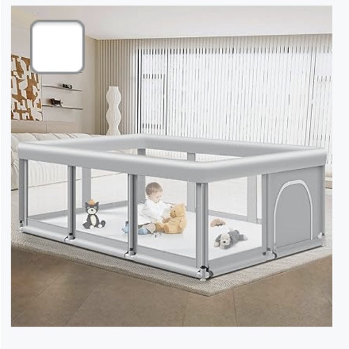 Large Baby Playpen for Babies and Toddlers, Playpen 74×50, Large Baby Play Yards Indoor & Outdoor, Sturdy Safety Baby Play Pen with Soft Breathable Mesh, Toddlers Activity Center with Anti-Slip Base