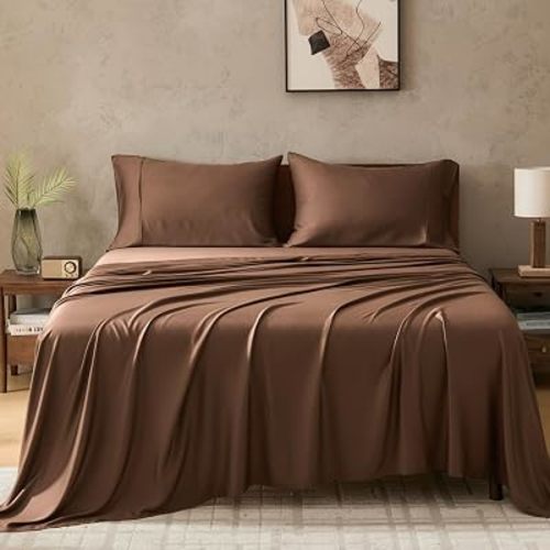 GOKOTTA California King Bamboo Rayon Sheets, Soft Cooling Sheets Non Slip