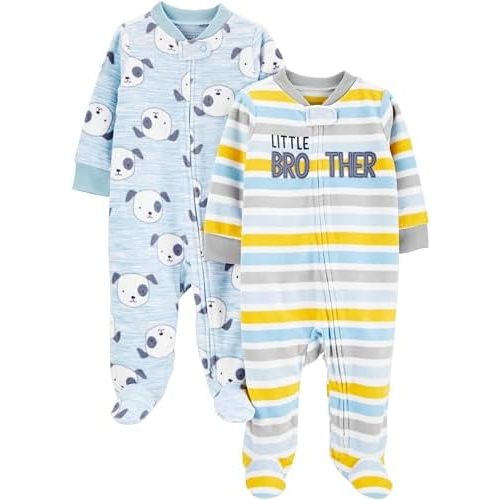 Simple Joys by Carter's Unisex Baby 2-pack Neutral Fleece Footed Sleep and Play
