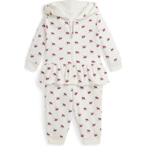 Reindeer Print Hooded Jacket & Pants, 9M