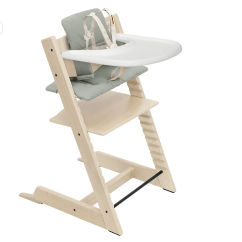 Stokke Tripp Trapp Wood High Chair with Cushion and Tray