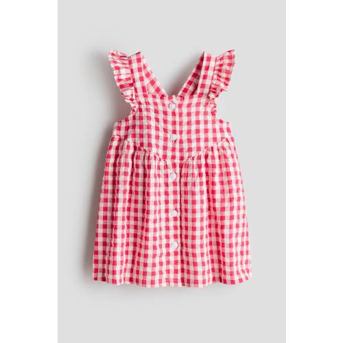 RUFFLE-TRIMMED COTTON DRESS