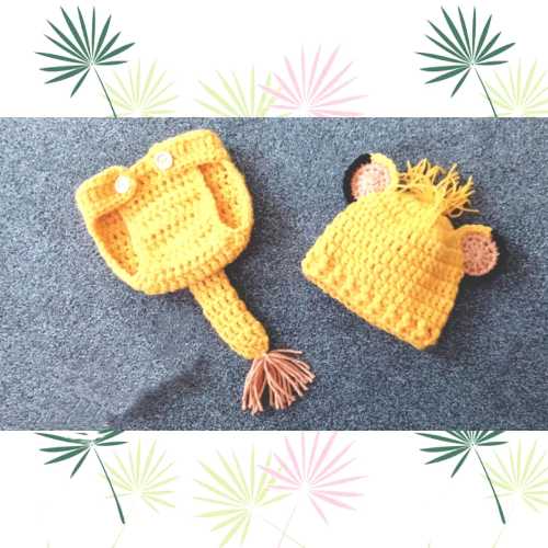 Simba Lion King Disney inspired Knitted Baby Photo Prop Crochet Costume Pregnancy Announcement Baby Milestone Cake Smash