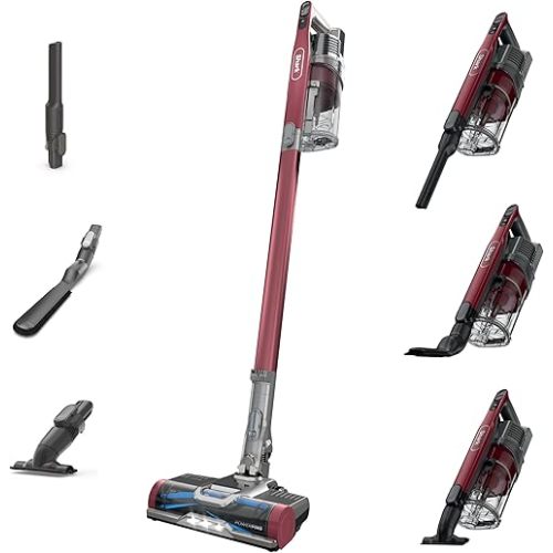 Shark Cordless Vacuum Cleaner, HEPA Filter, Lightweight, Portable, Rechargeable, Pet Hair Pickup, Removable Handheld, Crevice, Upholstery & Dusting Brush Included, 40-min runtime, Red, IZ362H