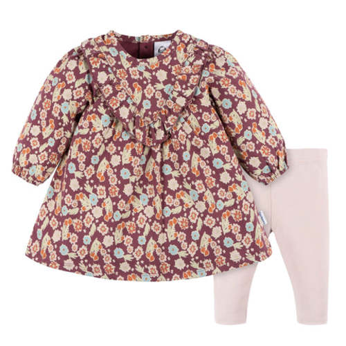 2-Piece Baby Girls Floral Dress &amp; Legging Set