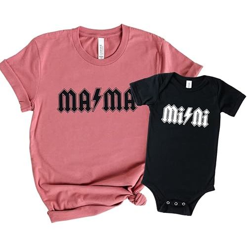 Rock and Roll Mama and Mini Shirts, Cute Mommy And Me Matching Outfits, Mom And Daughter Matching Outfits, Mama And Baby Matching Mom And Son Matching Clothes, First Mothers Day Gifts.