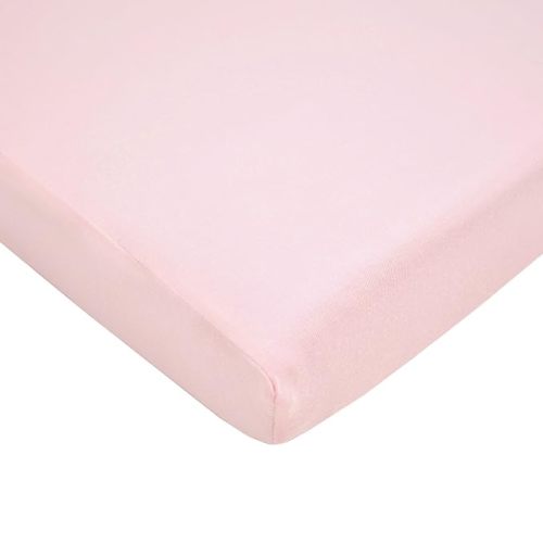 American Baby Company 100% Natural Cotton Fitted Pack and Play Sheet 39" x 27" - Soft & Breathable Pack N Play Sheet for Playpen, Playard & Mini Crib Mattress, Baby Pink, for Boys & Girls